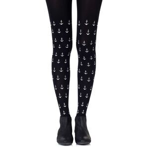 Zohara Anchor Print Tights Women Blackgrey